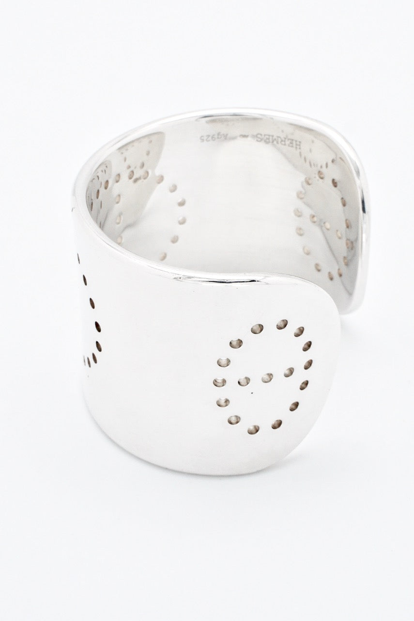 Vintage Hermes Sterling Silver Wide "Eclipse Cuff"