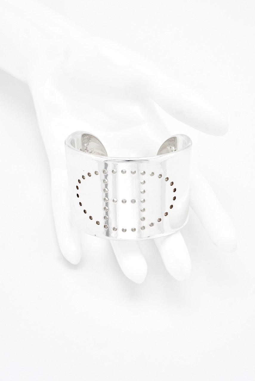 Vintage Hermes Sterling Silver Wide "Eclipse Cuff"