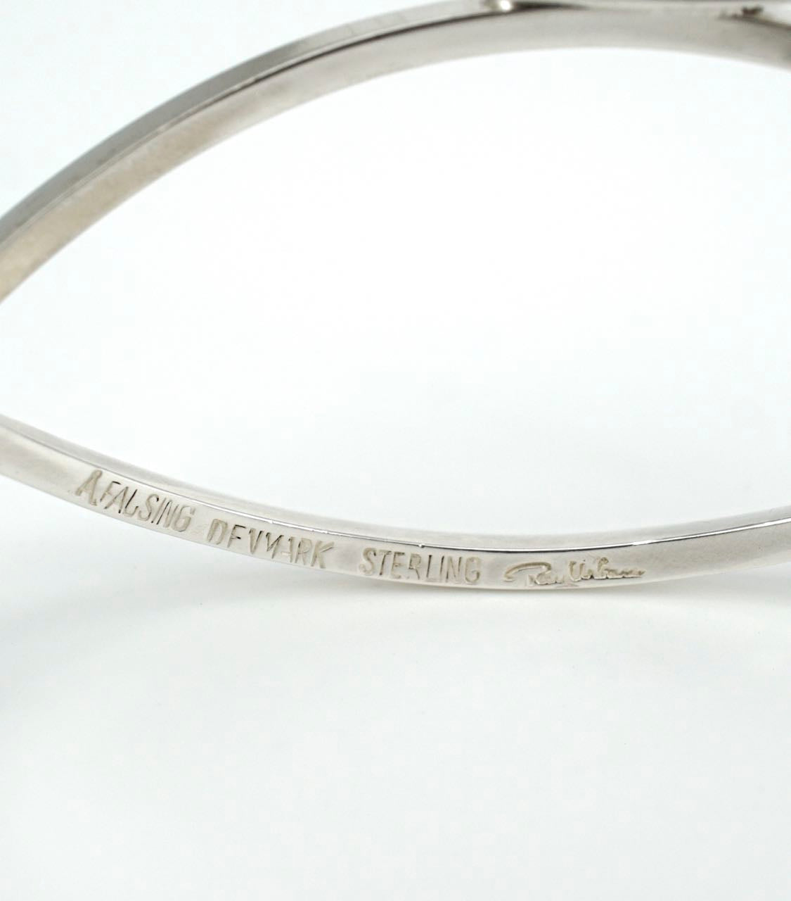 Vintage Danish Solid Silver Lattice Bangle Aage Fausing Rey Urban 1970s