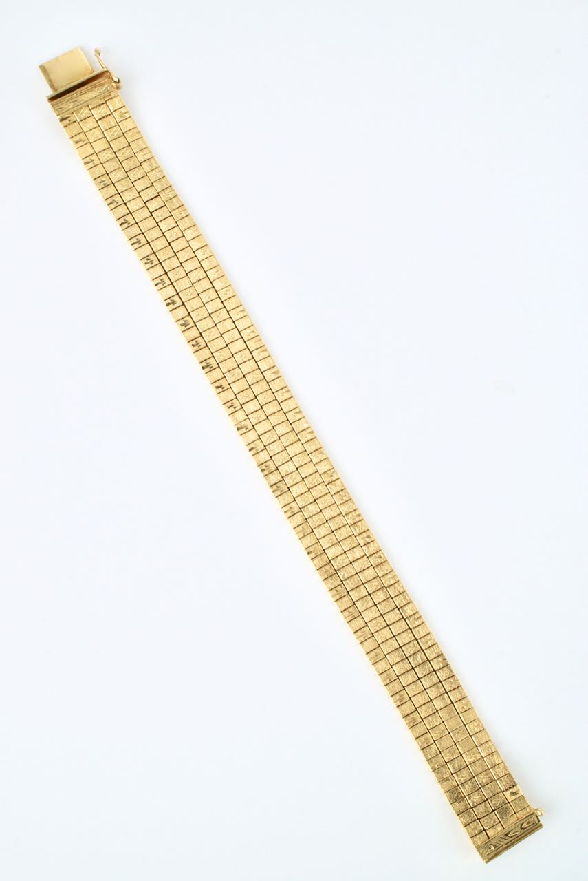 Italian 18k Yellow Gold 4 Strand Bracelet 1960s