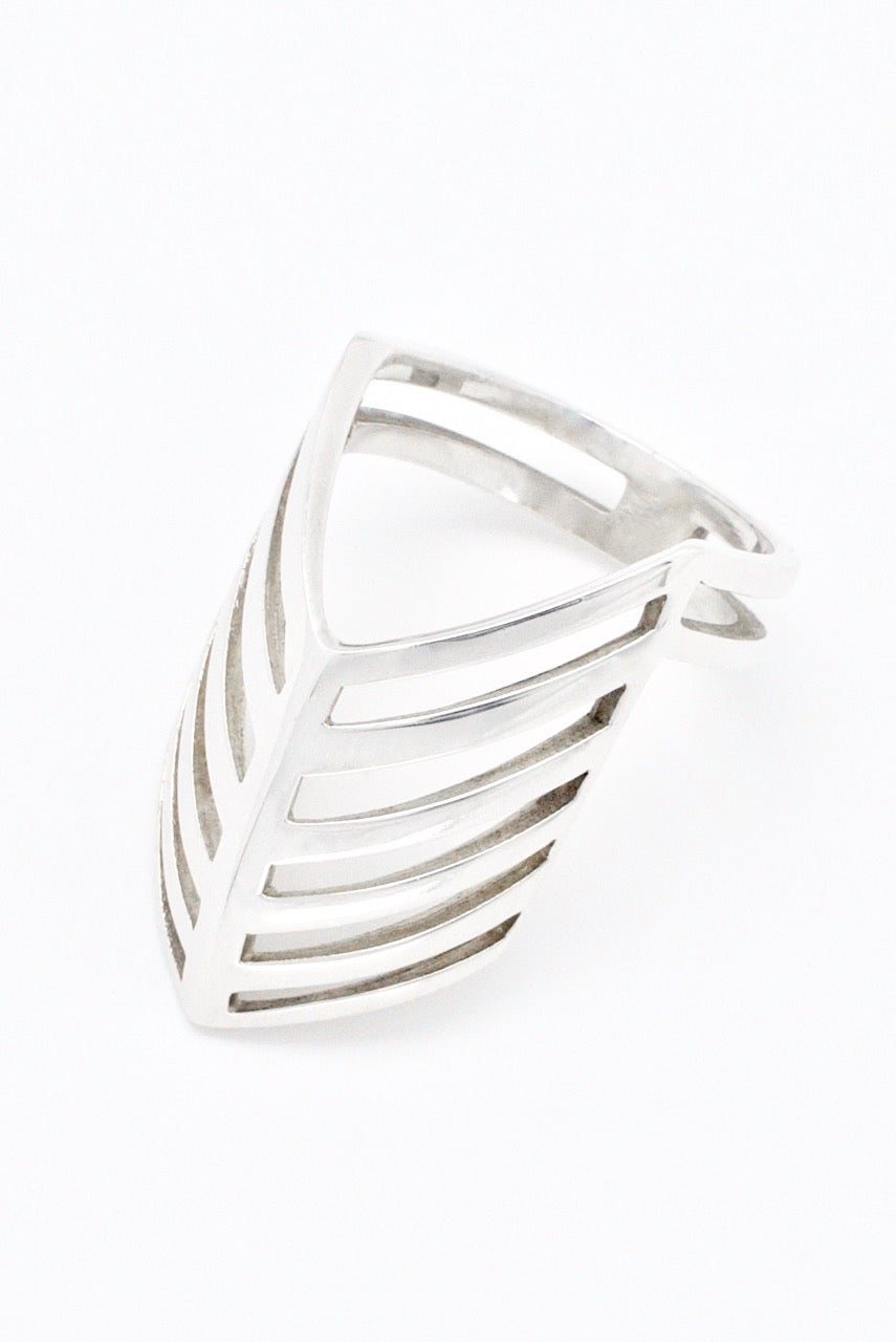Vintage Georg Jensen Sterling Grille Ring - design 389 Nanna Ditzel