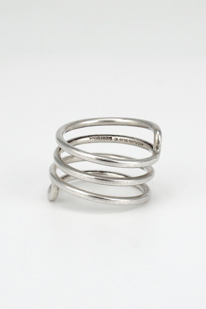 Bent Knuden modernist silver spiral ring 1970s