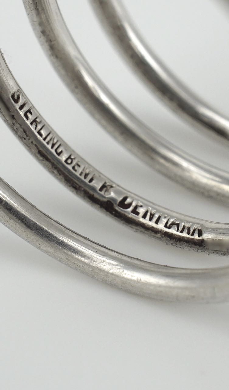 Bent Knuden modernist silver spiral ring 1970s