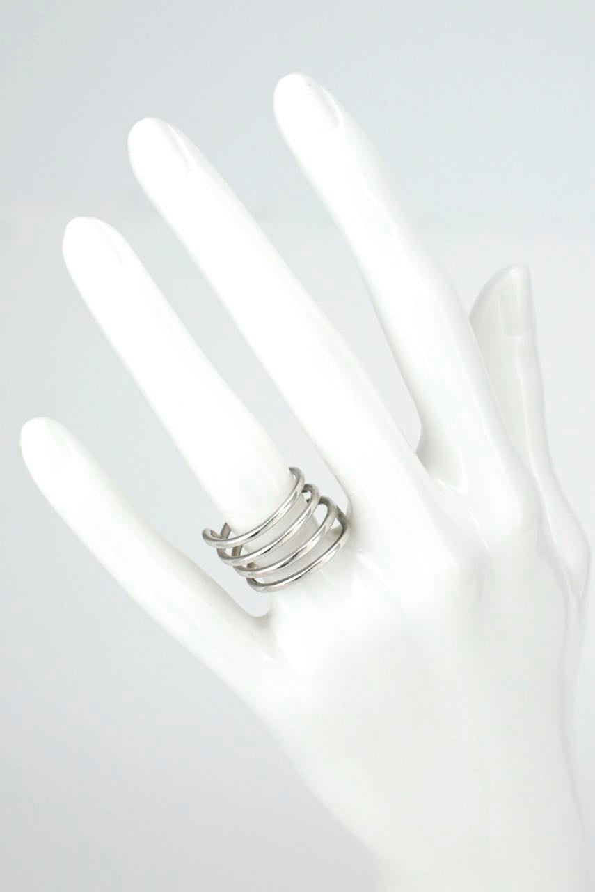 Bent Knuden modernist silver spiral ring 1970s