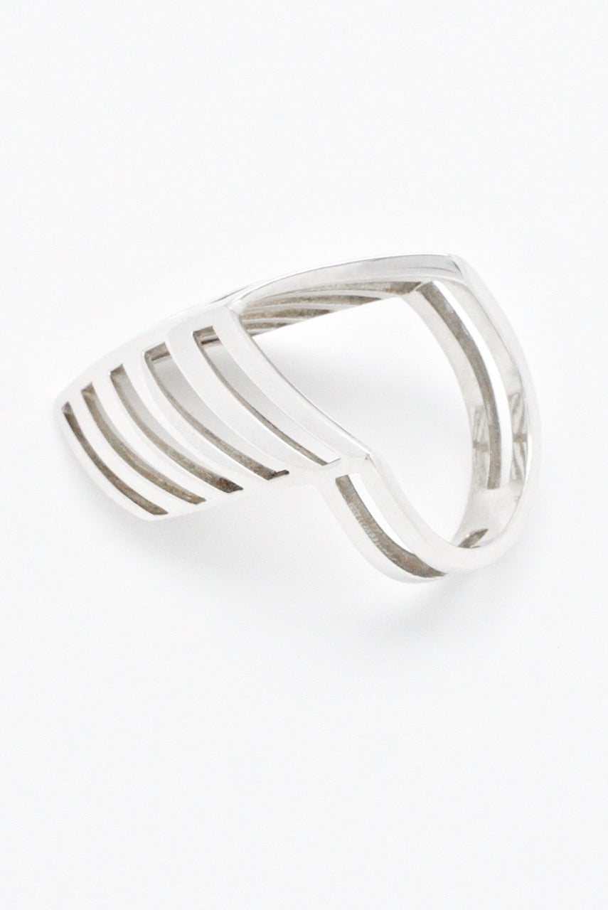 Vintage Georg Jensen Sterling Grille Ring - design 389 Nanna Ditzel