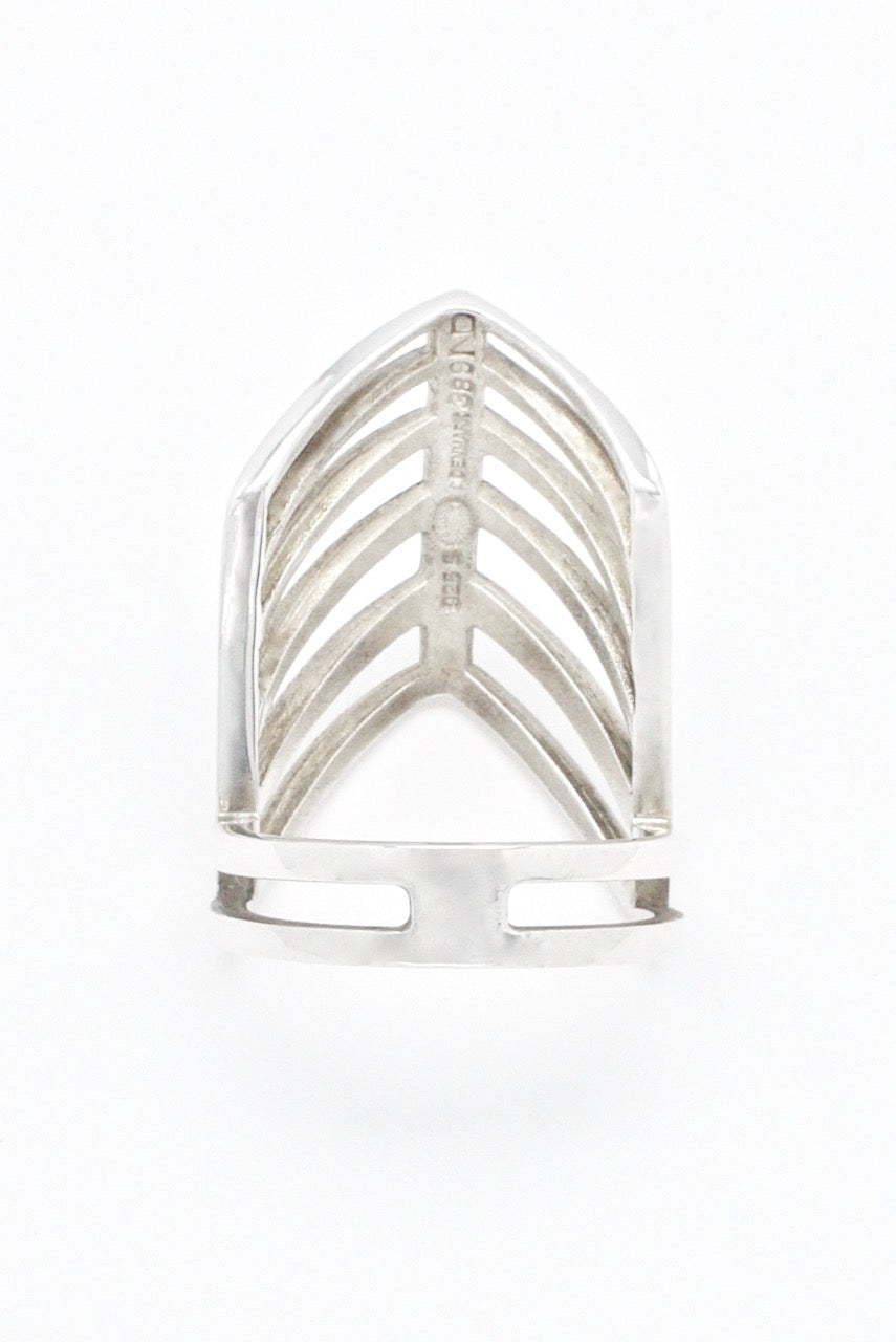 Vintage Georg Jensen Sterling Grille Ring - design 389 Nanna Ditzel