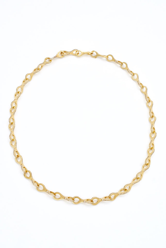 Vintage Georg Jensen 18k Yellow Gold Diamond "Dune" Necklace - design 1571A