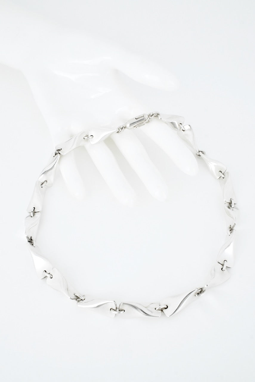 Vintage Georg Jensen Sterling Silver Modernist Link Butterfly Necklace - Design 104B