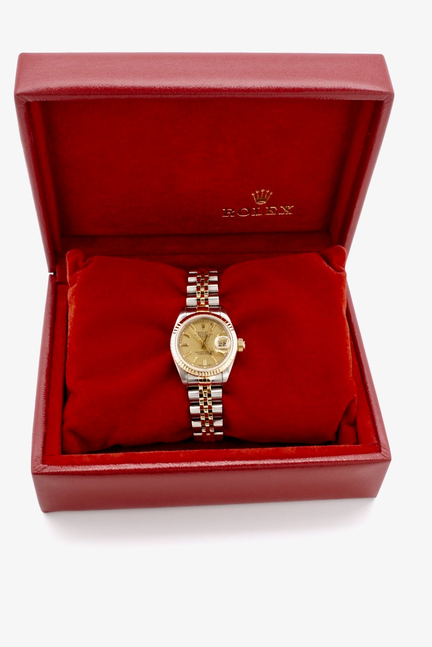 Vintage Rolex Datejust Stainless Steel and 18k Gold Ladies Wrist Watch