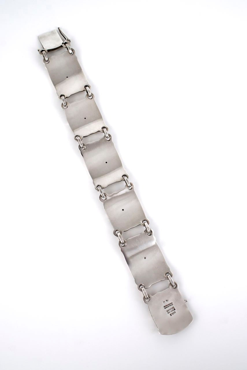 Vintage Georg Jensen Silver Swan Flower Bracelet - Design 42 Harald Nielsen