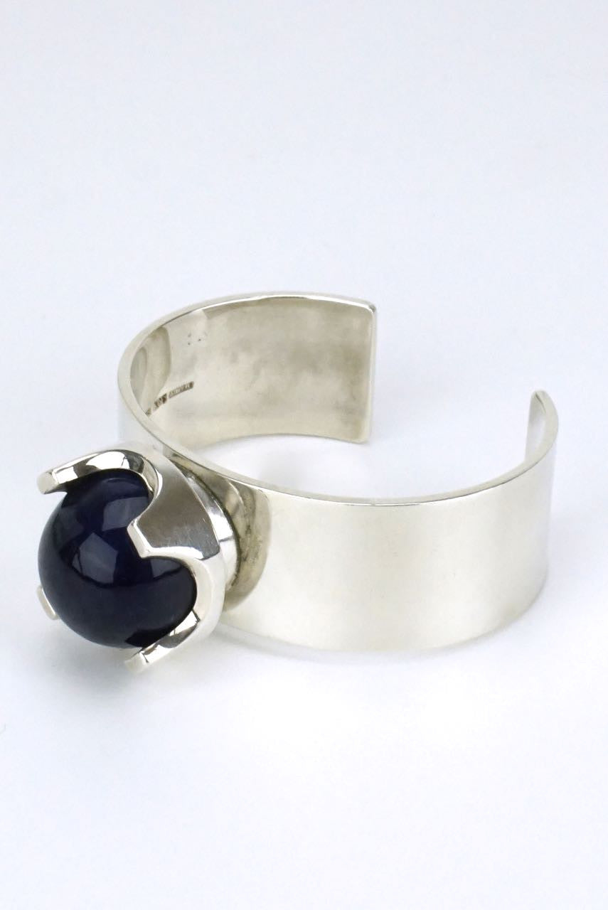 Vintage Silver and Lapis Heavy Cuff - Sven Haugaard 1960s
