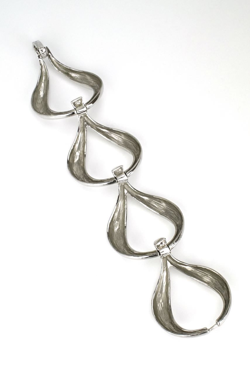 German large modernist silver link bracelet 1970s