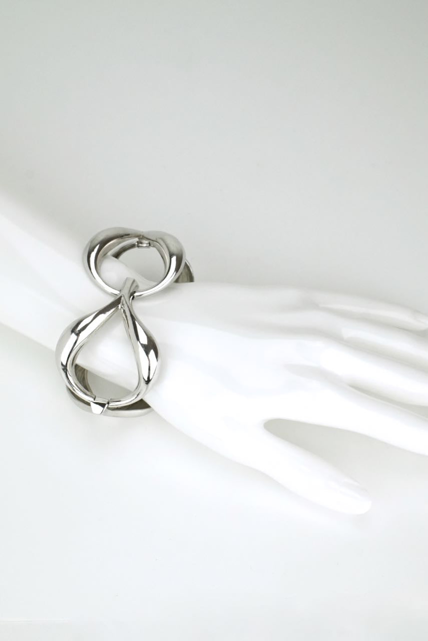 German large modernist silver link bracelet 1970s