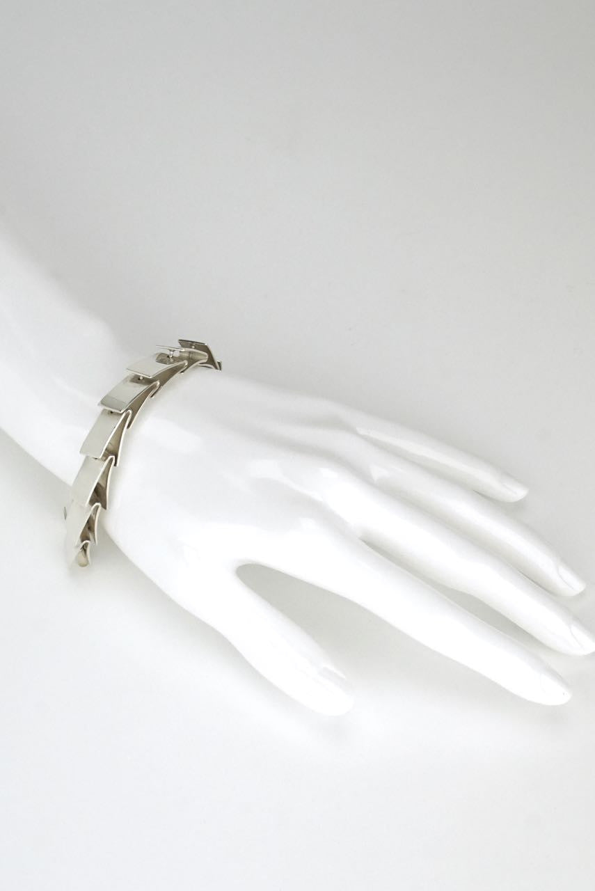 Vintage Gucci Silver Overlapping Link Bracelet 1990s