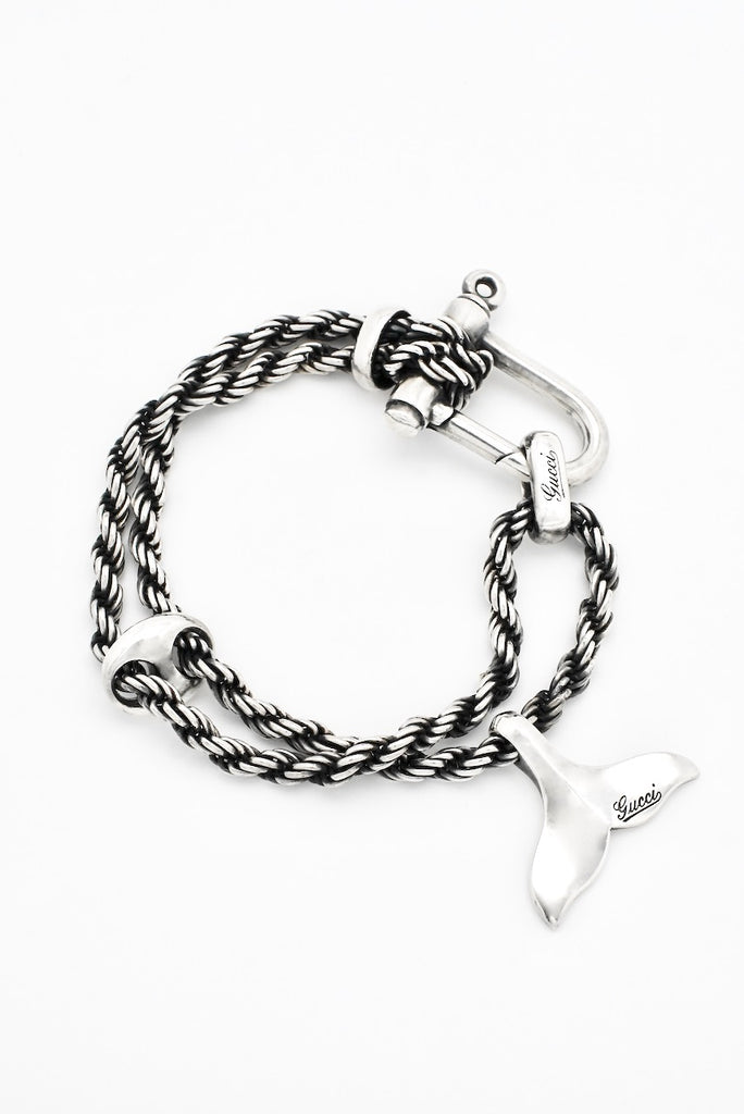 Vintage Gucci Sterling Silver Double Rope Bracelet