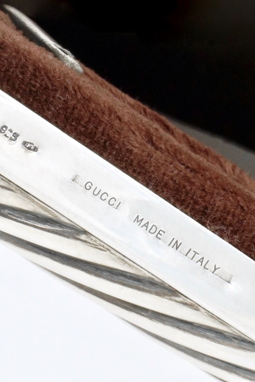 Vintage 1960s Gucci Sterling Silver Twist Motif Photo Frame