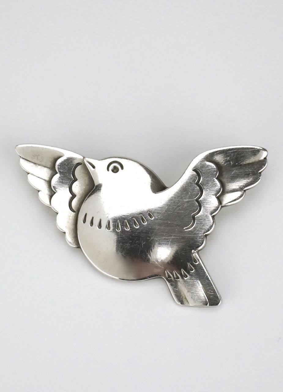 Gold Plated Sterling Silver Dove Brooch for Women –
