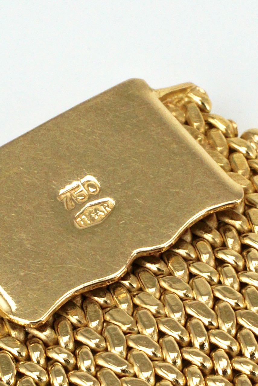 Vintage Italian 18k Gold Textured Link Bracelet