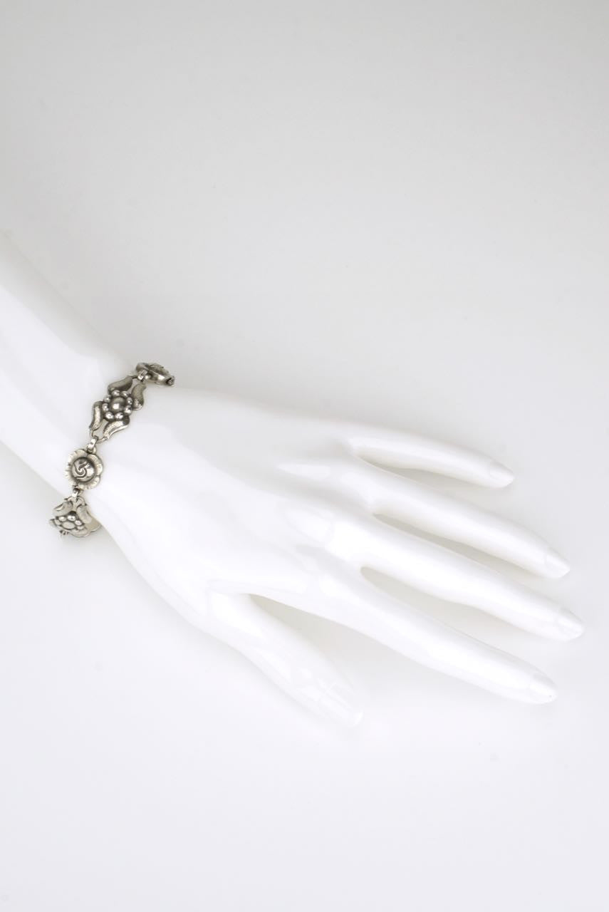 Vintage Georg Jensen Sterling silver flower bracelet design