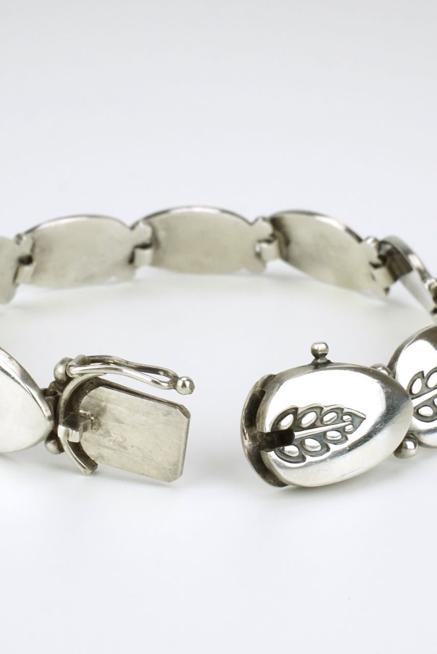 Vintage Georg Jensen Silver Leaf Link Bracelet - Design 94A