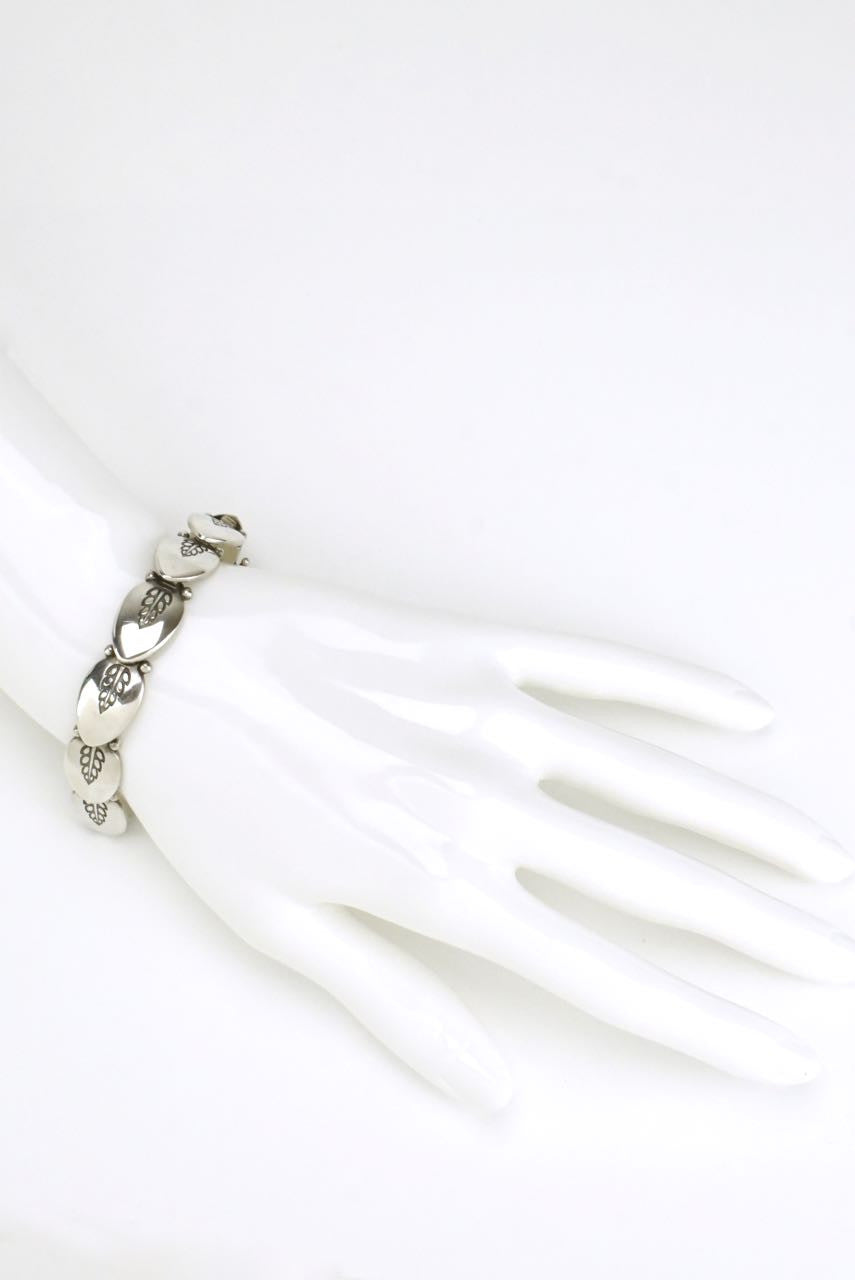 Vintage Georg Jensen Silver Leaf Link Bracelet - Design 94A