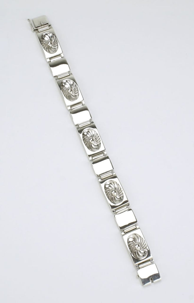 Georg Jensen silver lotus panel bracelet - design 56A