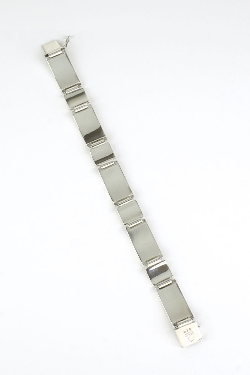 Georg Jensen silver lotus panel bracelet - design 56A