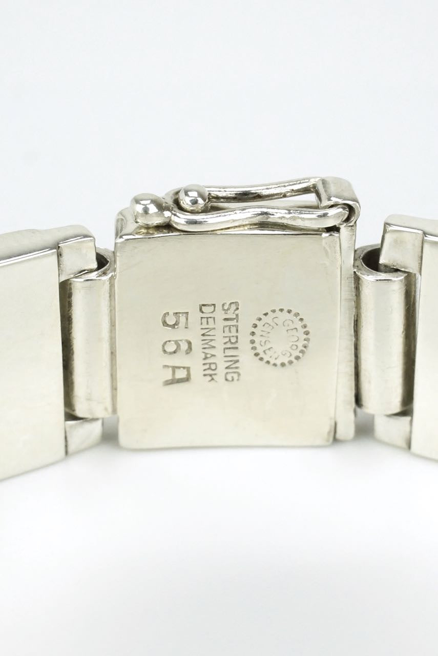 Georg Jensen silver lotus panel bracelet - design 56A