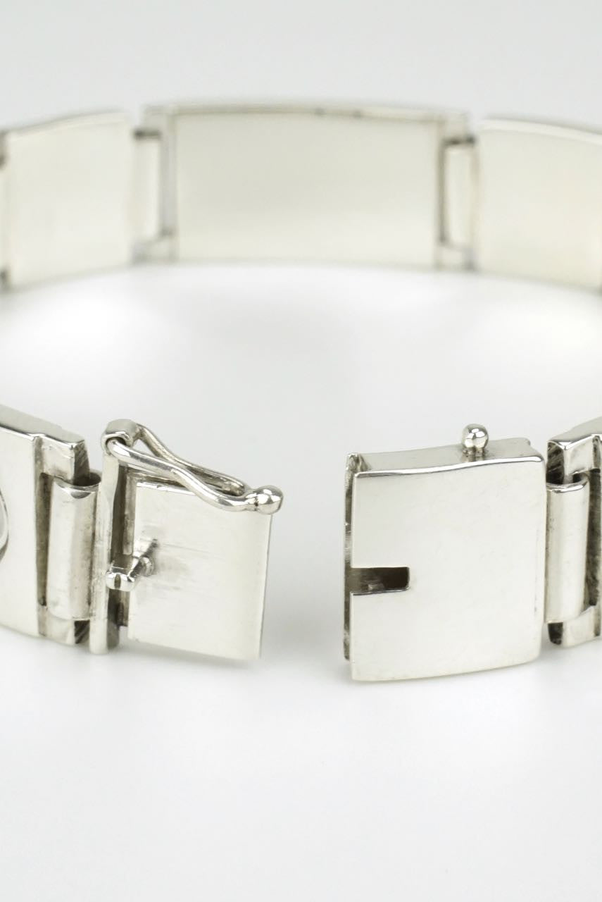 Georg Jensen silver lotus panel bracelet - design 56A