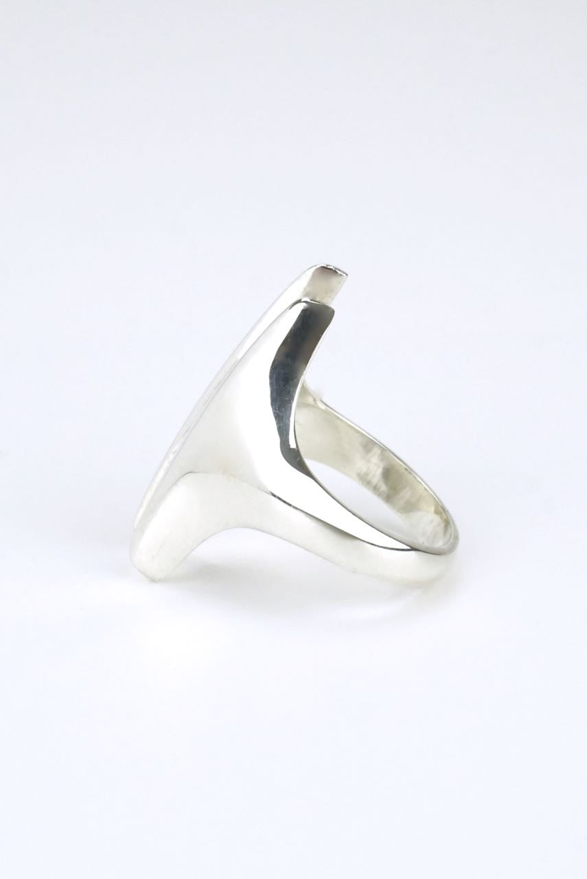 Georg Jensen silver modernist double spike ring - design 126 Henning Koppel