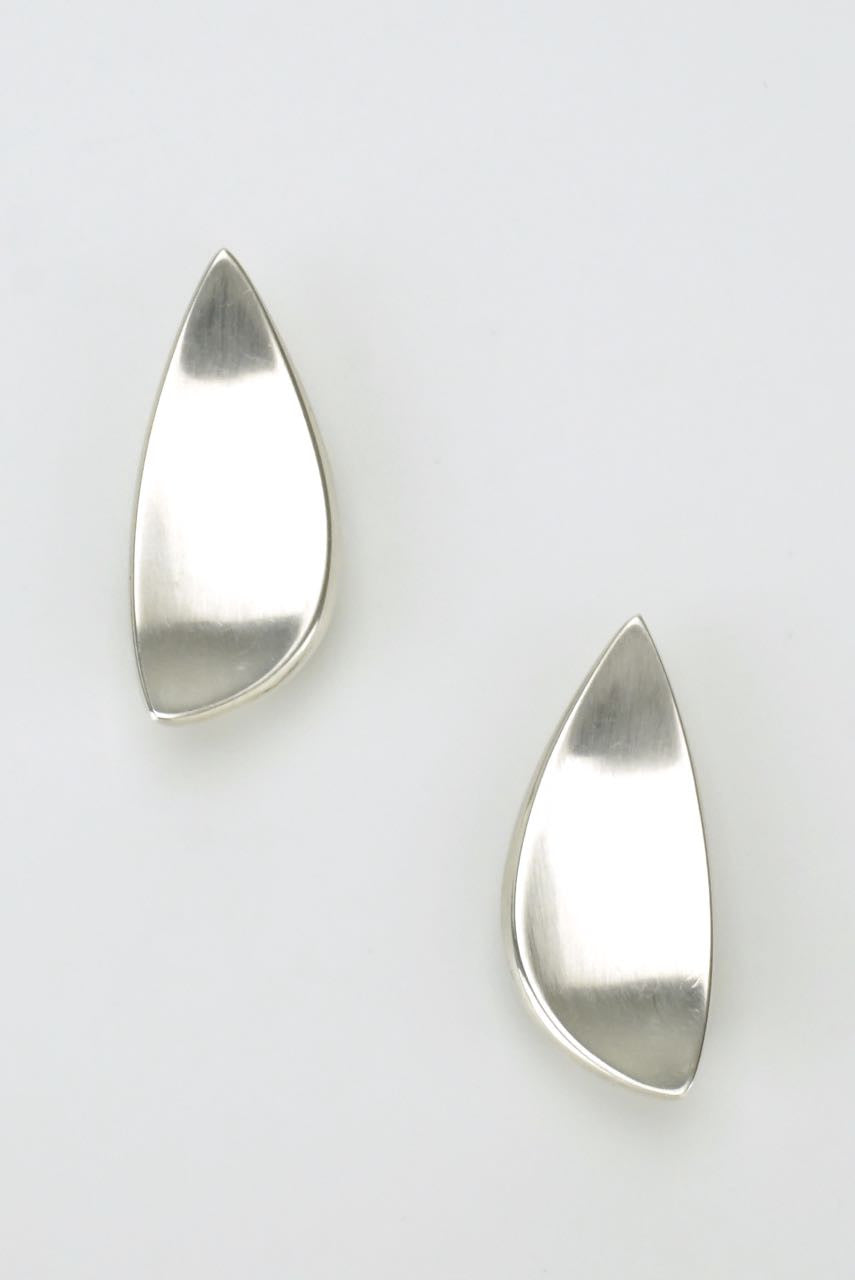 Hans Hansen silver leaf clip earrings