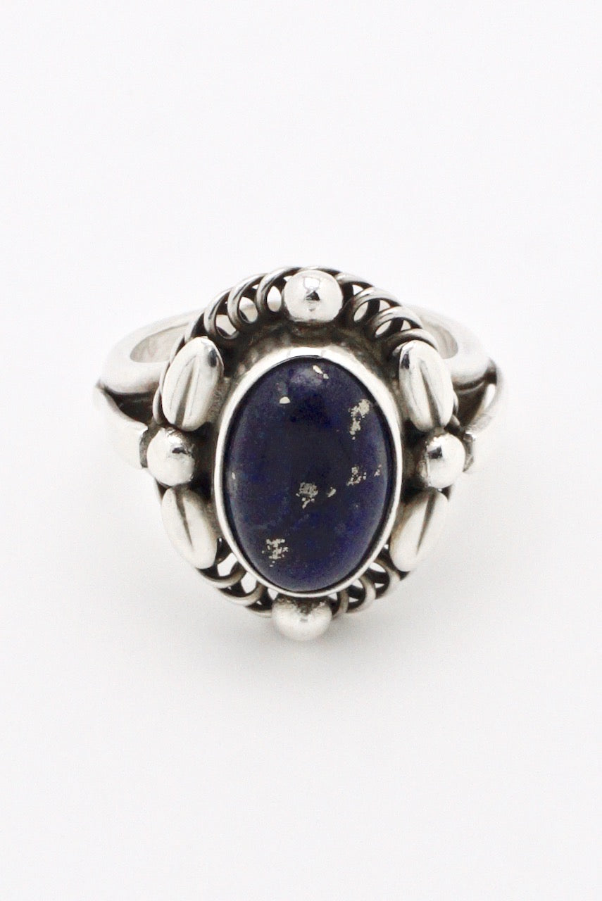 Vintage Georg Jensen Sterling Blue Lapis Ring - design 1A
