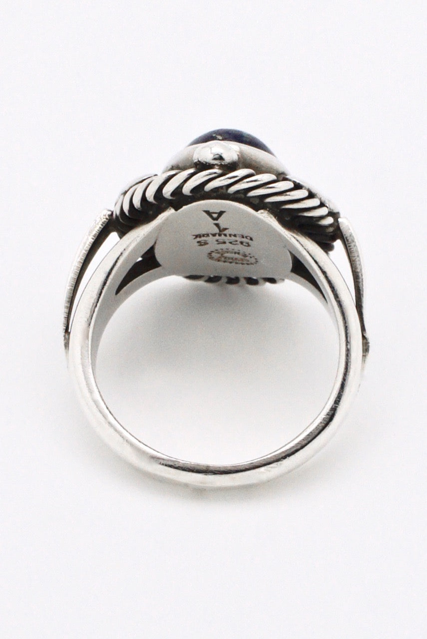 Vintage Georg Jensen Sterling Blue Lapis Ring - design 1A