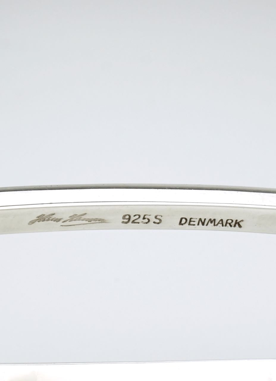 Hans Hansen silver split rectangular bangle 1970s