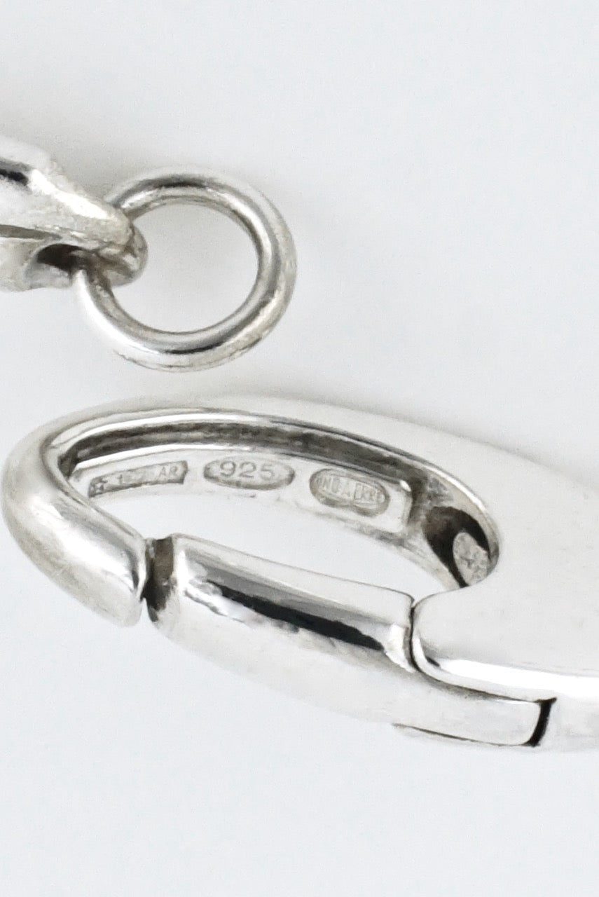 Vintage Italian Sterling Silver Fancy Link Long Chain Necklace 1970s