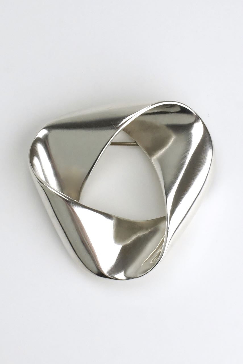 Vintage Georg Jensen silver folded triangular brooch - Karl Gustav Hansen