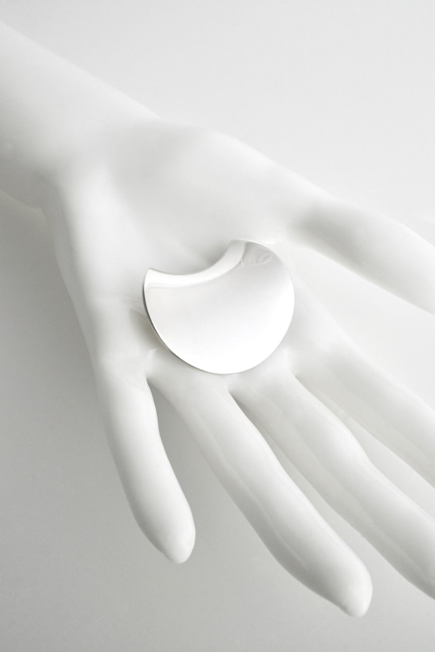 Vintage Georg Jensen Sterling Silver Concave Brooch - Design 358 Nanna Ditzel