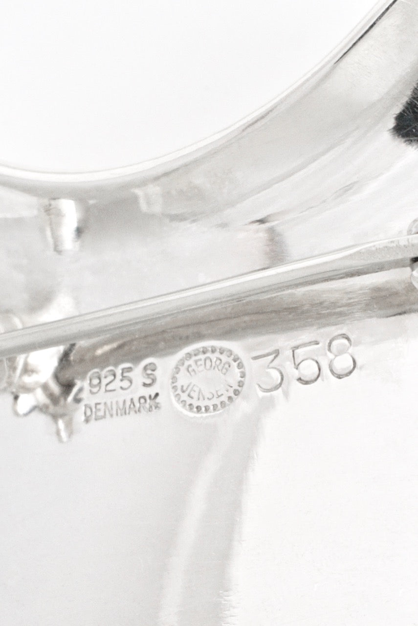Vintage Georg Jensen Sterling Silver Concave Brooch - Design 358 Nanna Ditzel