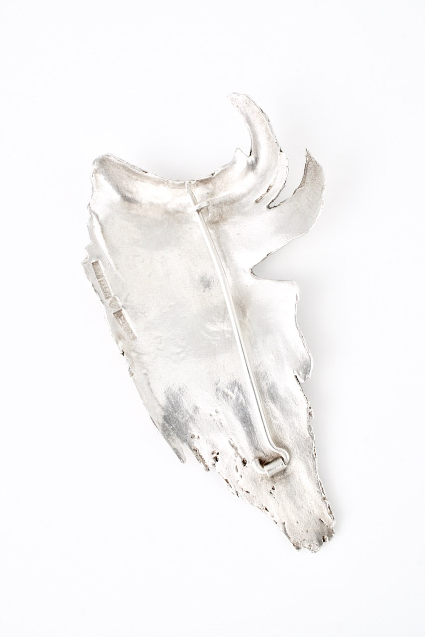 Vintage Sterling Silver Textured Bark Brooch - Helky Juvonen - Finland 1970s