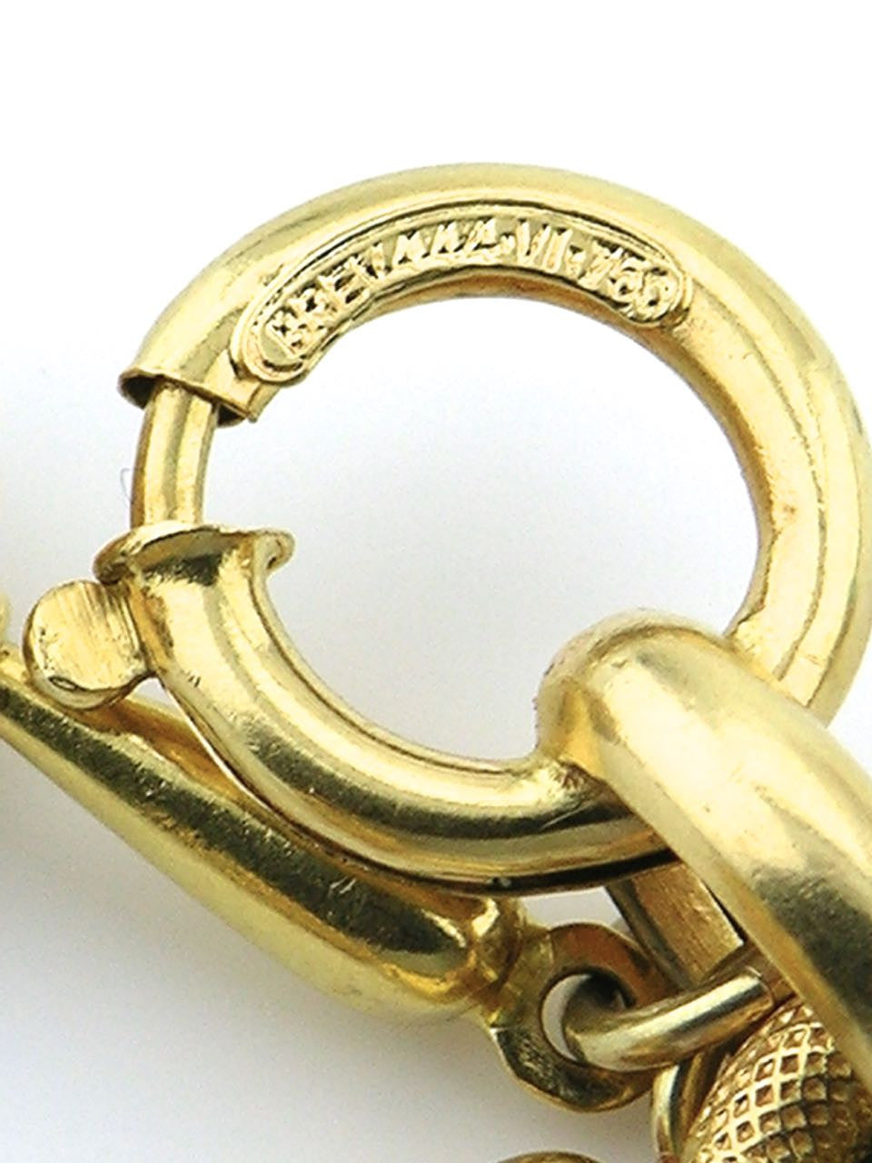 Italian large scale retro 18ct gold charm bracelet