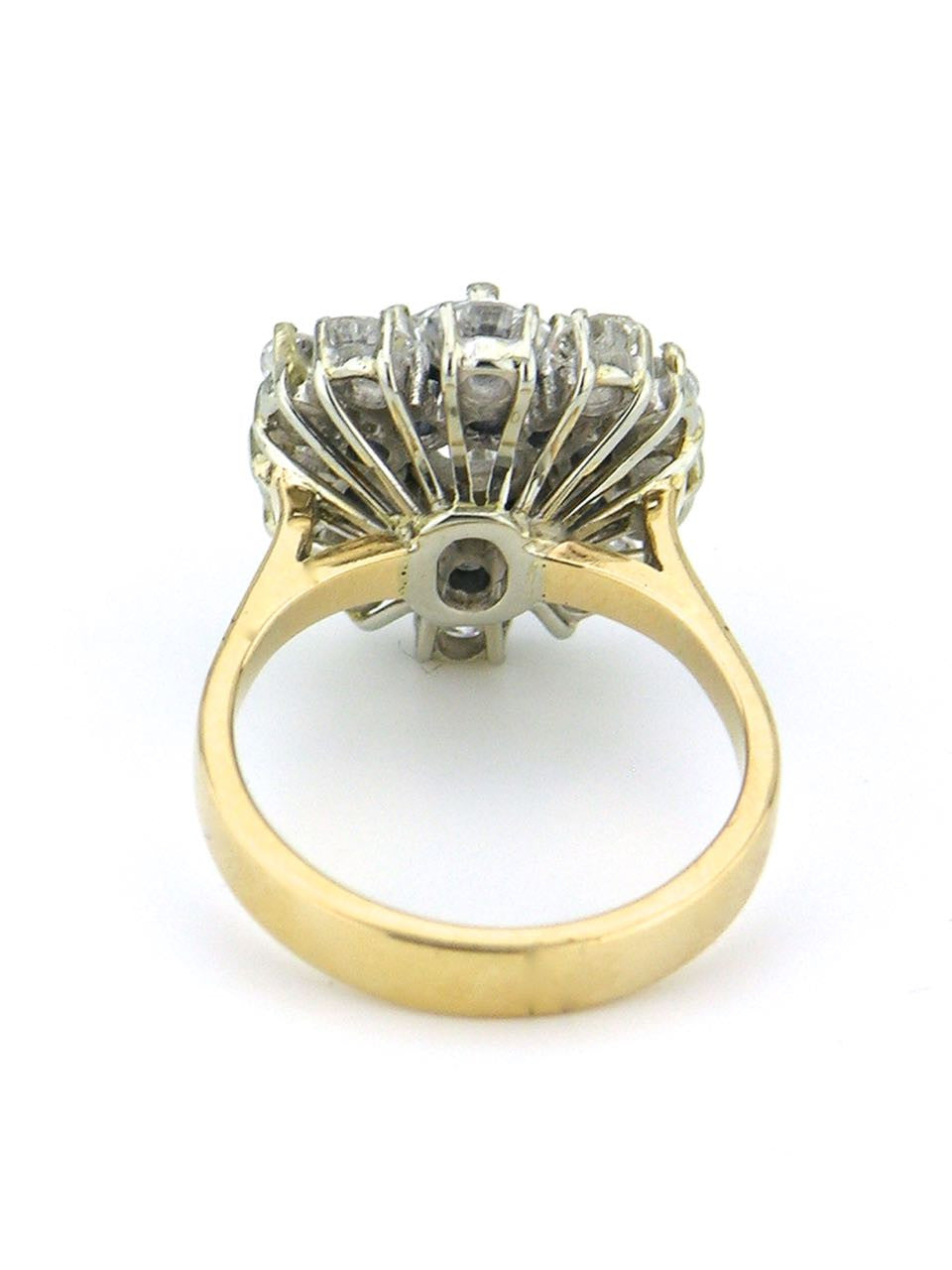Diamond and sapphire daisy cluster ring