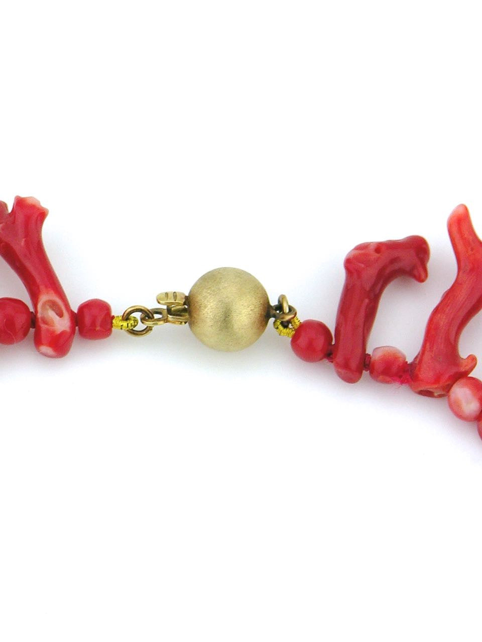 Italian red coral graduated branch necklace