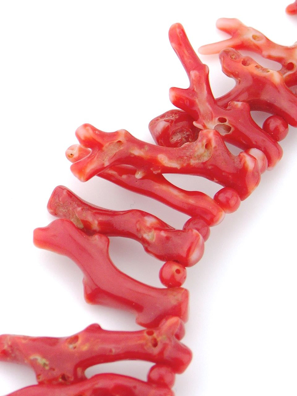 Italian red coral graduated branch necklace