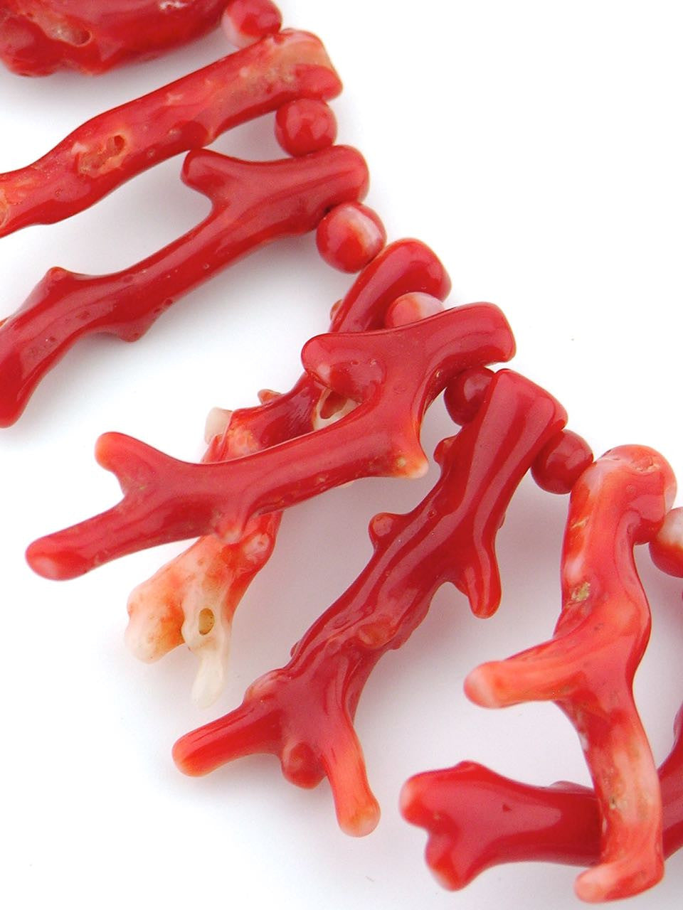 Italian red coral graduated branch necklace