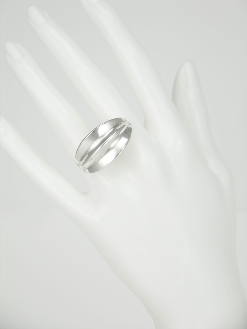 Georg Jensen Silver Domed Two Finger Ring - Design 161 Ibe Dahlquist