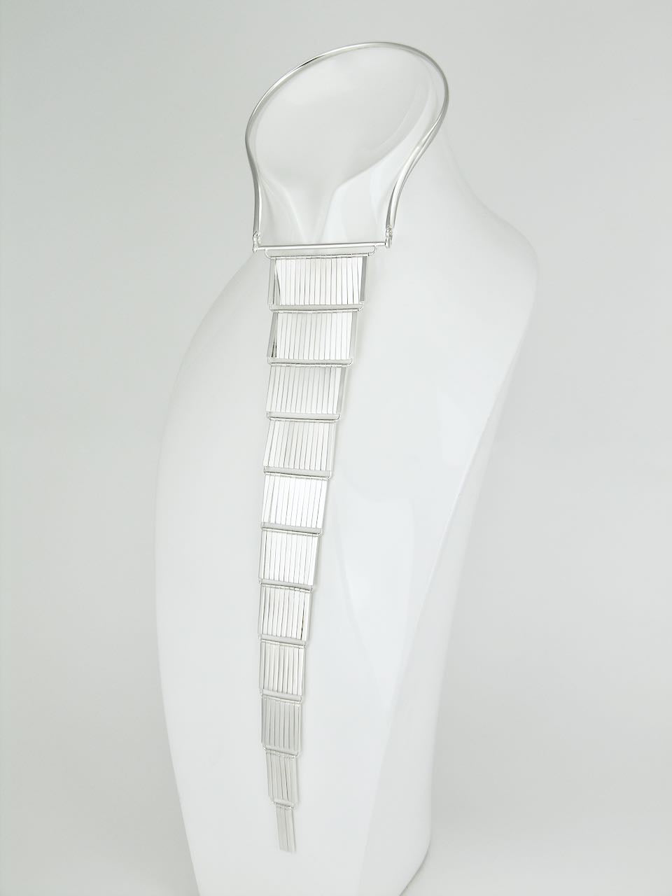 Vintage Georg Jensen Silver Aria Showpiece Tiered Neck Ring Necklace Design 593