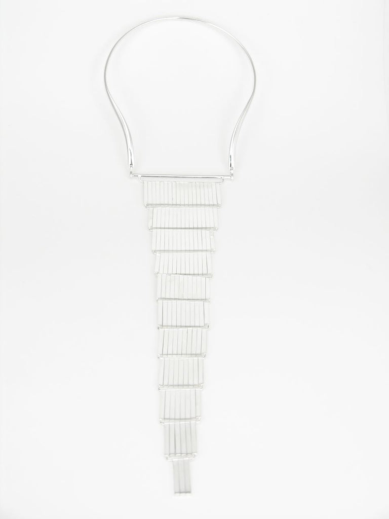 Vintage Georg Jensen Silver Aria Showpiece Tiered Neck Ring Necklace Design 593