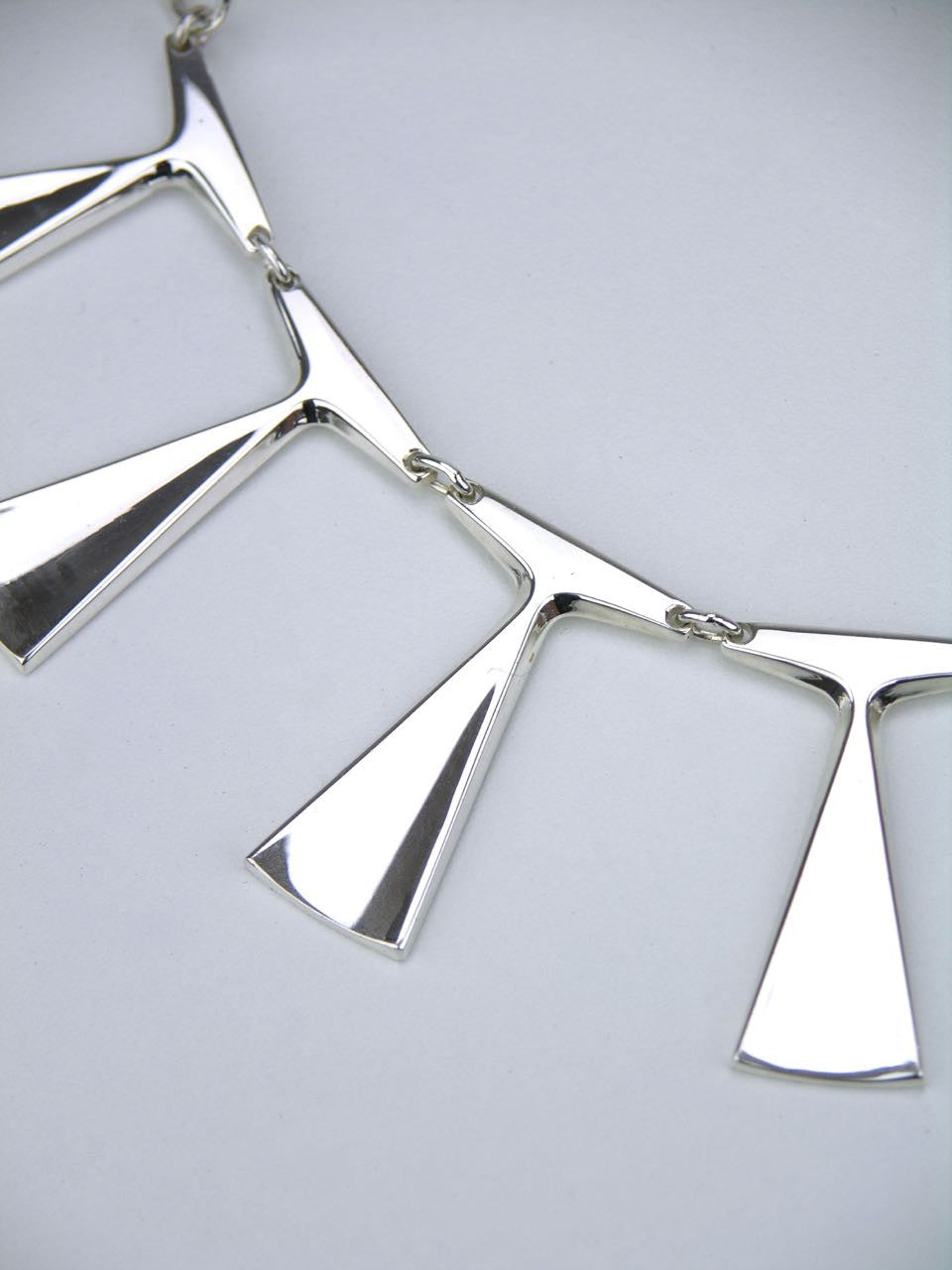 Vintage Gesons Silver Flared Spike Necklace - Sweden 1968