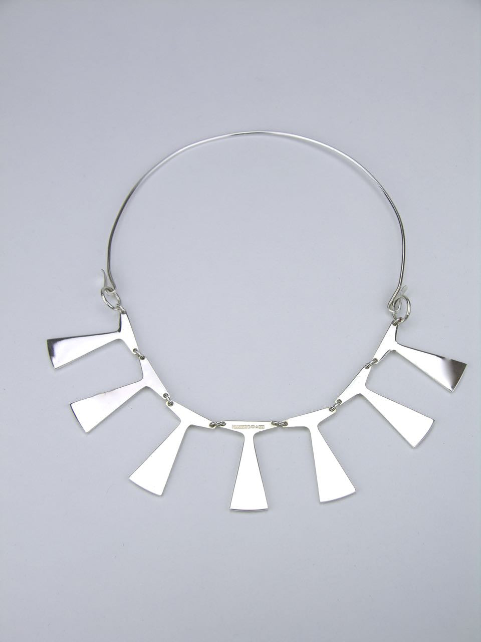 Vintage Gesons Silver Flared Spike Necklace - Sweden 1968