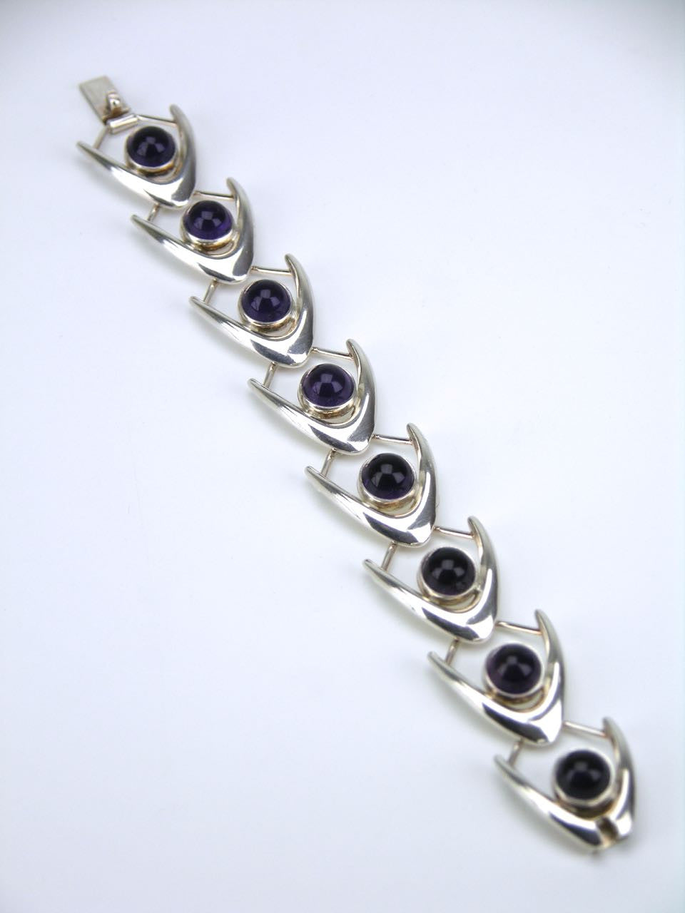 Arne Johansen silver and amethyst wishbone bracelet